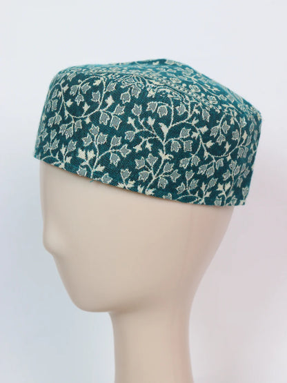 Green Shakil Kashmiri Handmade Kani Cap For Men