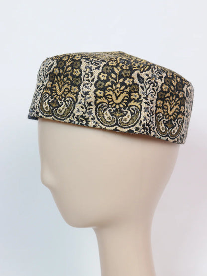 Shakir Black Kashmiri Stylish Handmade Kani Topi For Men