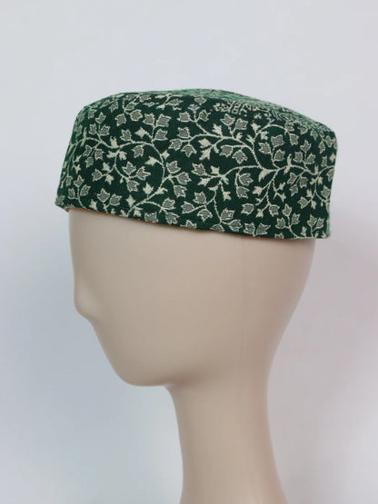 Green Kashmiri Stylish Handmade Kani Cap For Men Sehran
