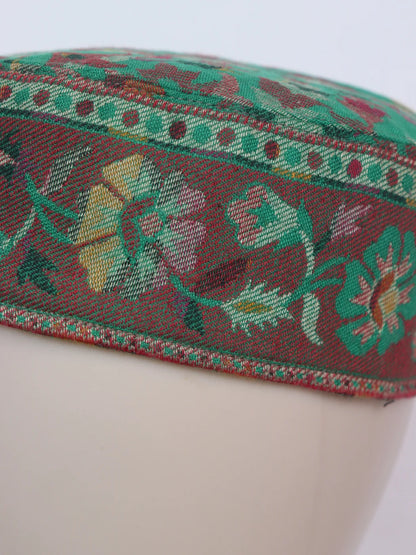 Green Kashmiri Round Kani Cap For Men Arfaat