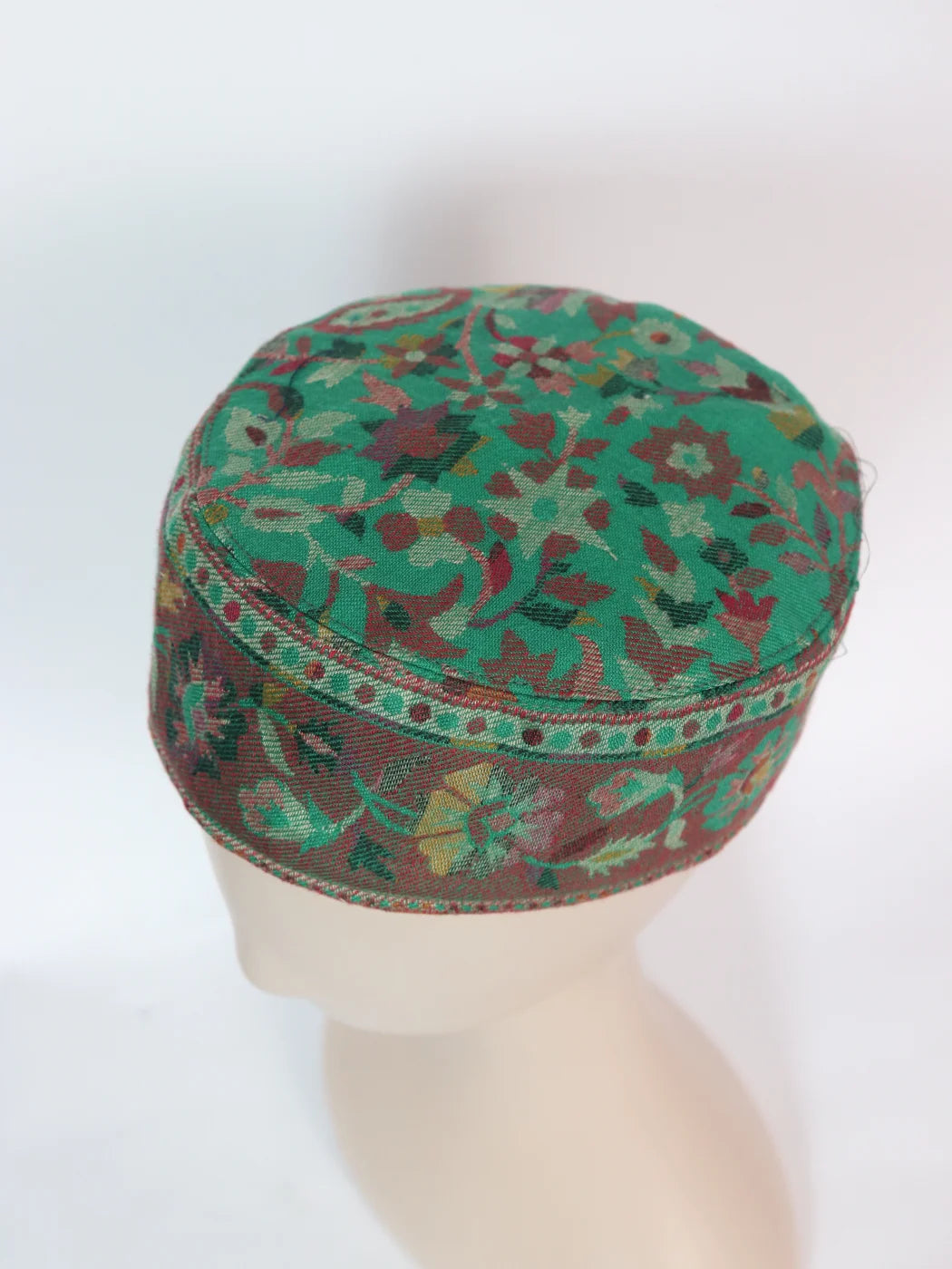 Green Kashmiri Round Kani Cap For Men Arfaat