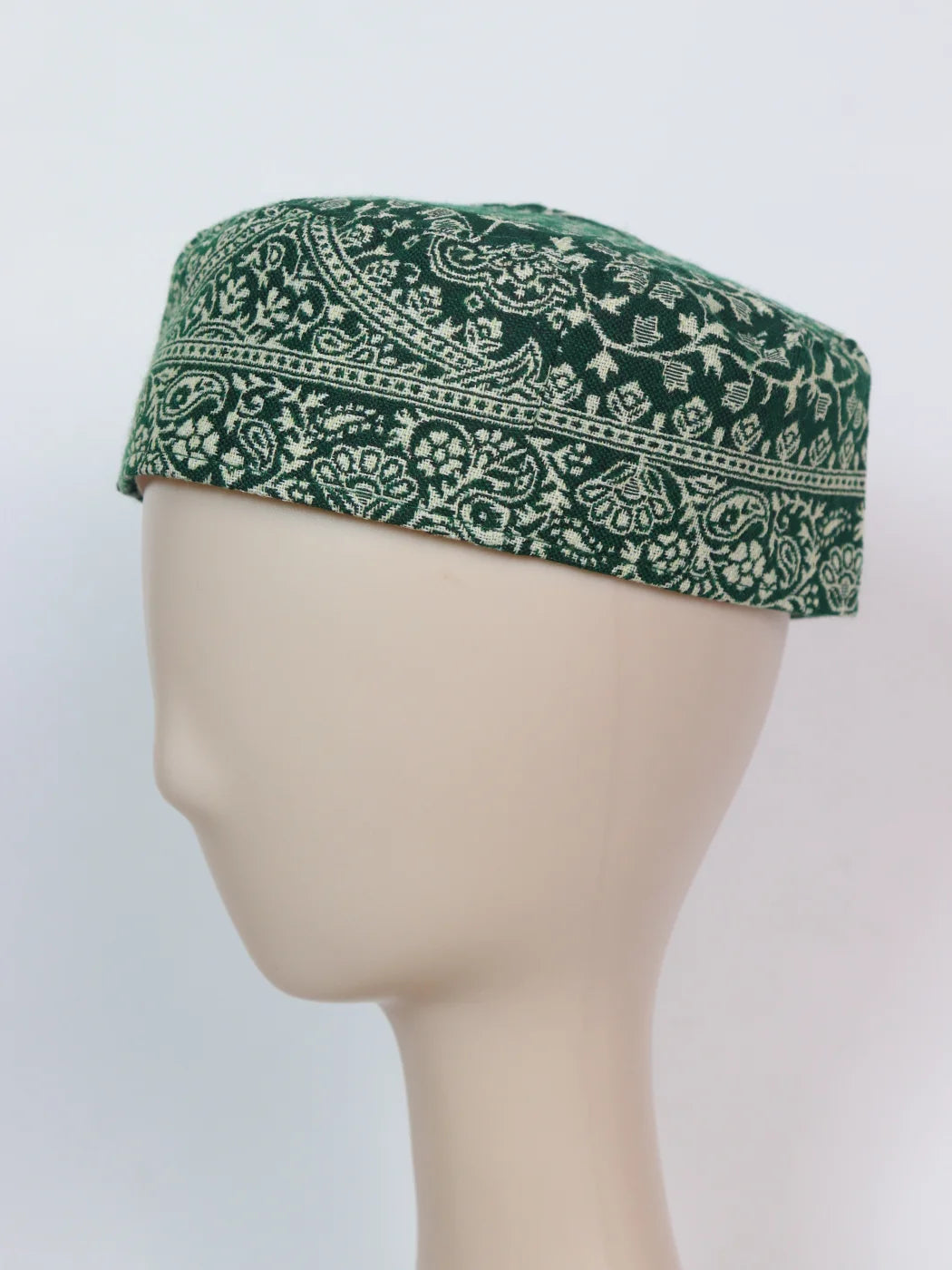 Kashmiri Green Unique Kani Cap For Gents