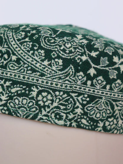 Kashmiri Green Unique Kani Cap For Gents