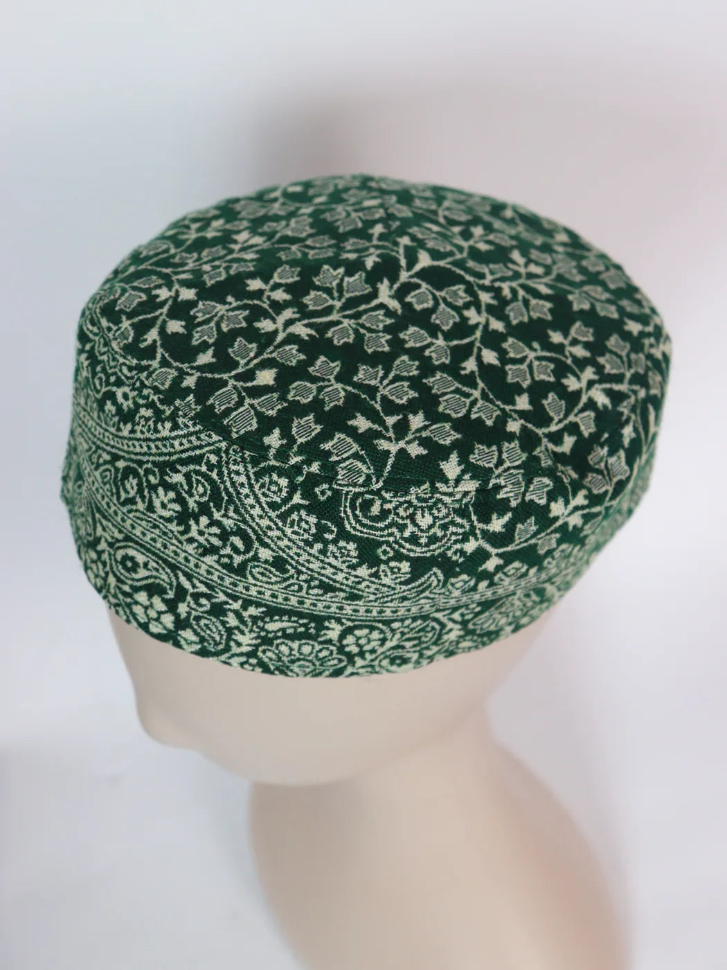 Kashmiri Green Unique Kani Cap For Gents