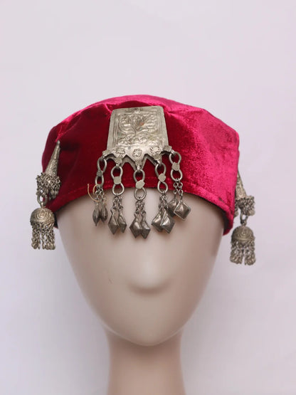 Mahrini Kashmiri Kasaba Cap For Women With Vintage Jewelry