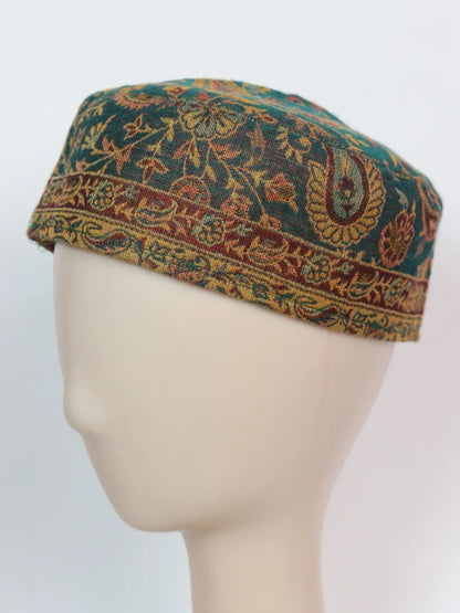 Kashmiri Green Classic Kani Cap For Gents Mehran