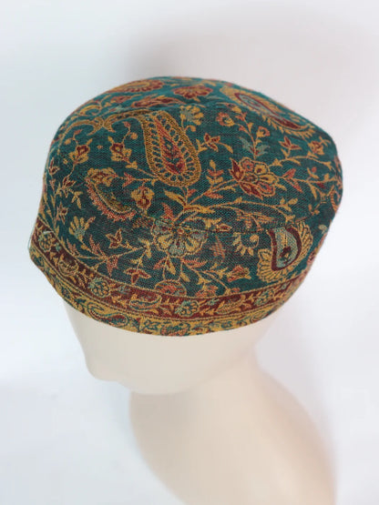 Kashmiri Green Classic Kani Cap For Gents Mehran