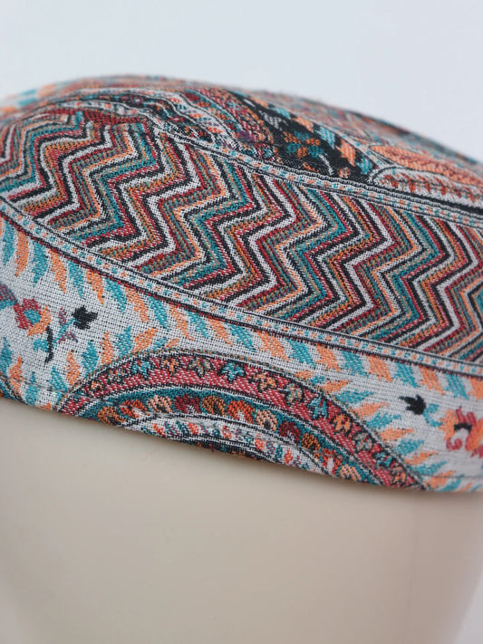Kashmiri Classic Off-White Kani Cap For Men Mehraj