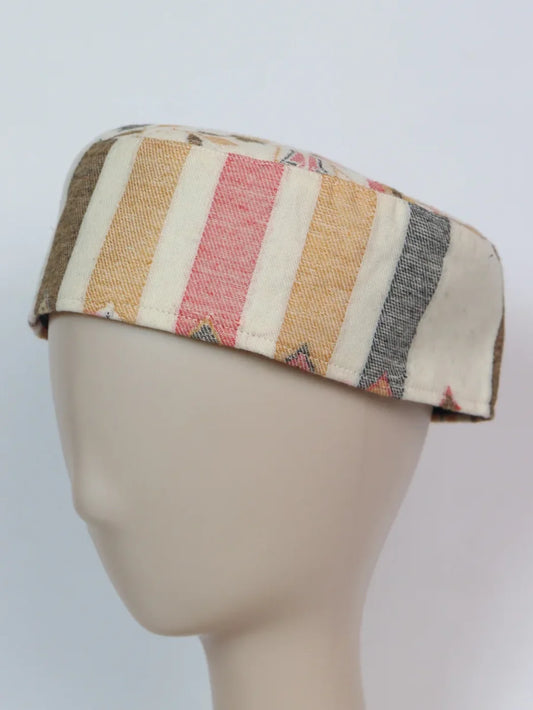 Kashmiri White Designer Kani Cap For Men Irshad