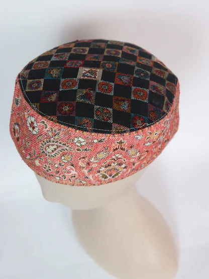 Peach Kashmiri Azam Stylish Kani Cap For Men