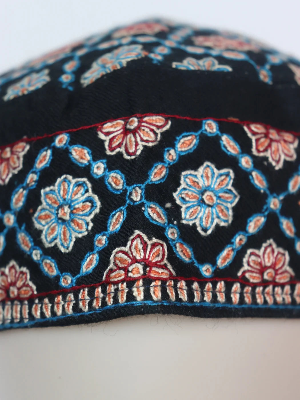 Kashmiri Black Cap With Shaheen Classic Hand Sozni Embroidery