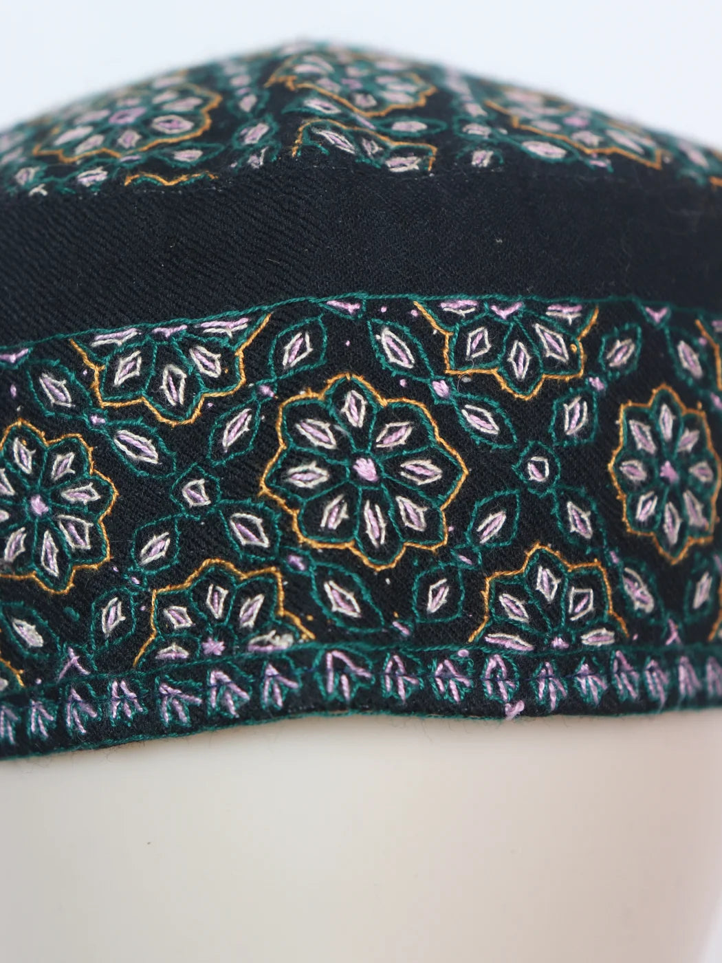 Kashmiri Black Cap | Topi Badshah With Hand Sozni Embroidery