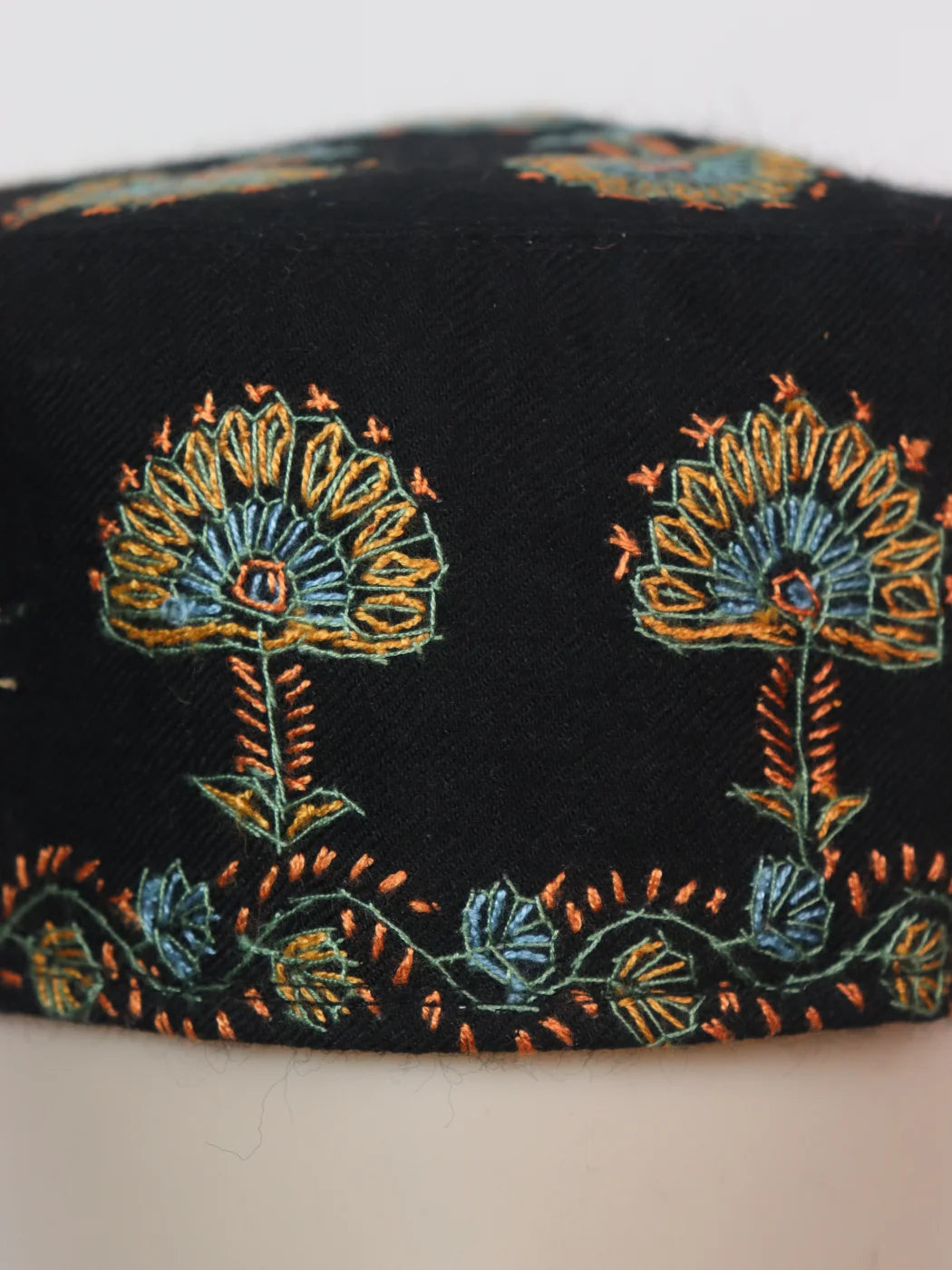 Kashmiri Black Cap |Topi With Hand Sozni Embroidery
