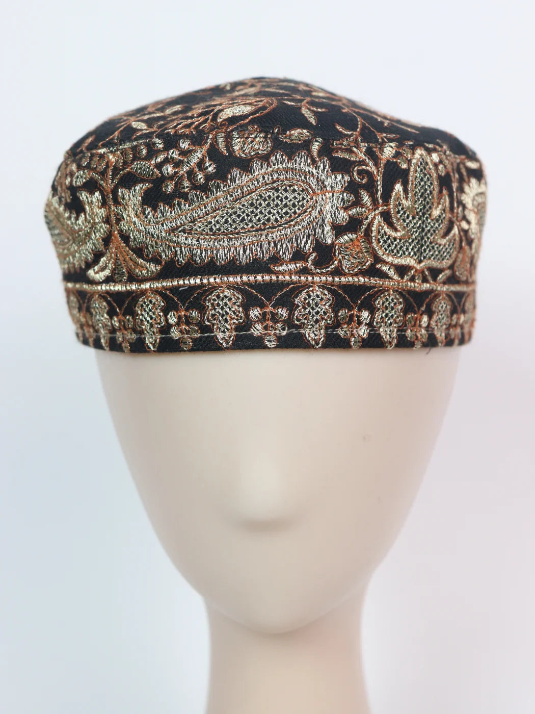 Raqib Kashmiri Black Stylish Cap for Men With Zari Work