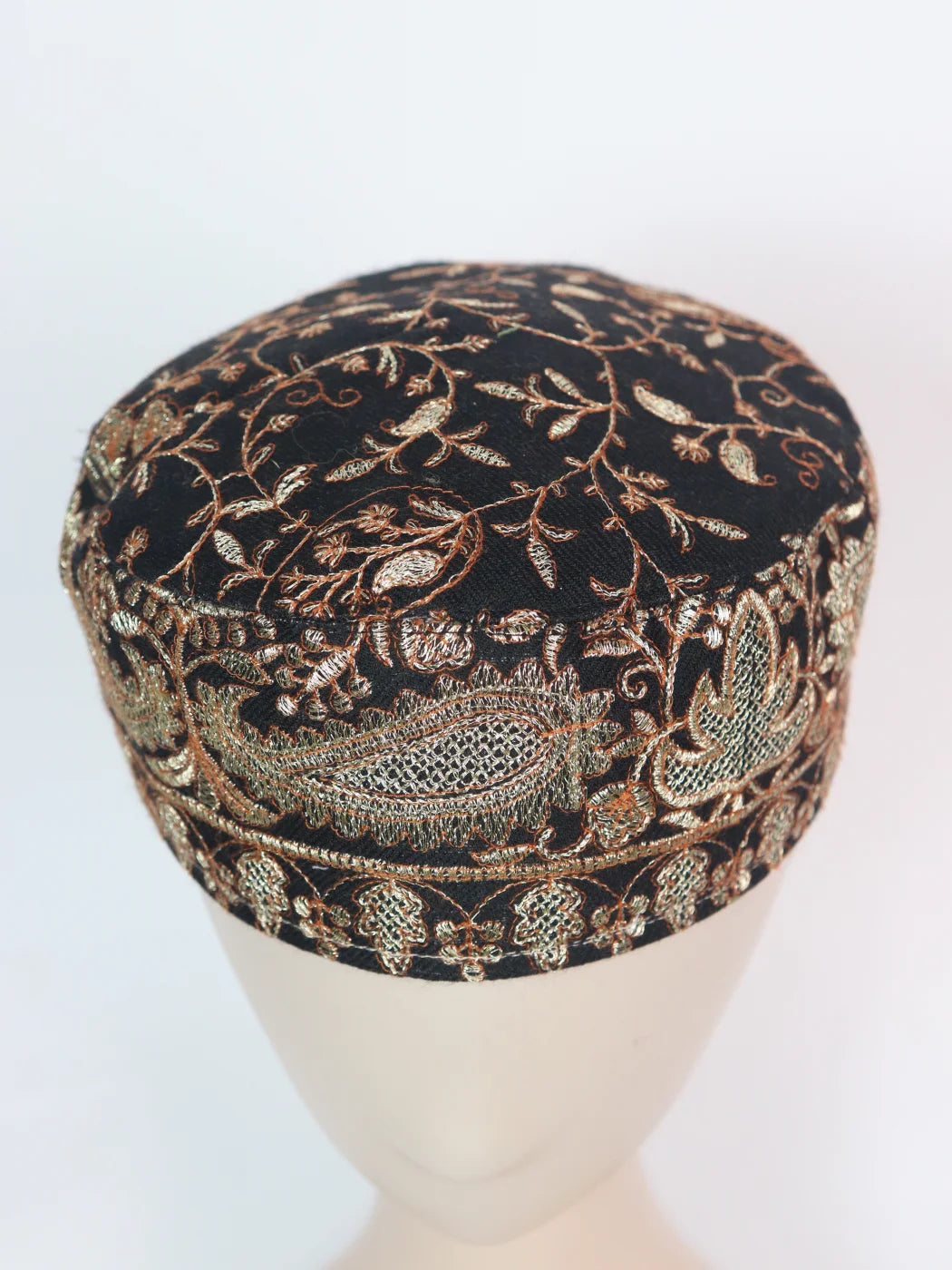 Raqib Kashmiri Black Stylish Cap for Men With Zari Work