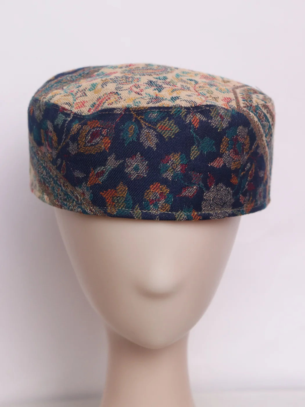 Classic Rafiq Kashmiri Kani Cap |Topi for Men In Navy-blue