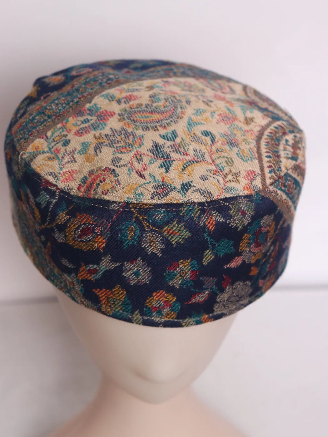 Classic Rafiq Kashmiri Kani Cap |Topi for Men In Navy-blue