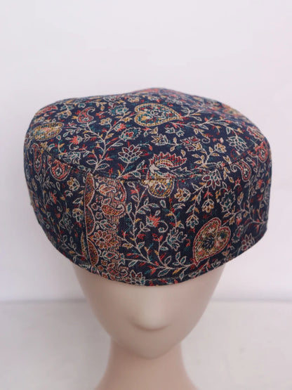 Navy-blue Kashmiri Stylish Kani Cap |Topi for Men Aslam