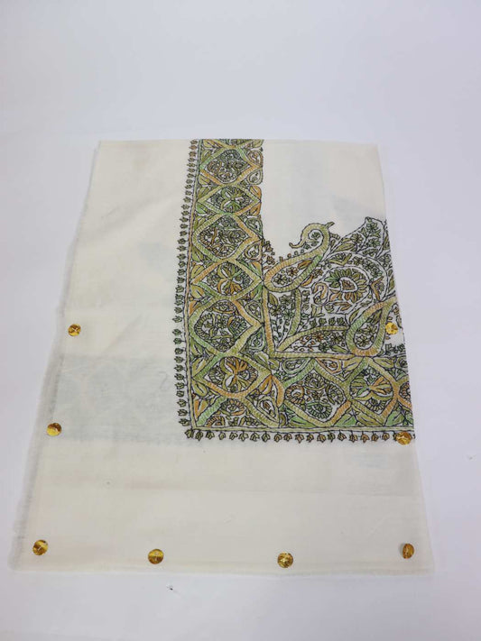 Sharjah Mens MP Pashmina Headscarf With Kashmiri Hand Sozni Embroidery