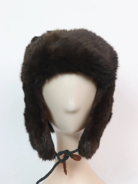 Stylish Fur Cap in Brown Fur