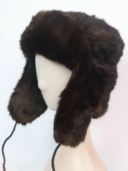 Kashmiri Stylish Cap in Brown Fur Qazi