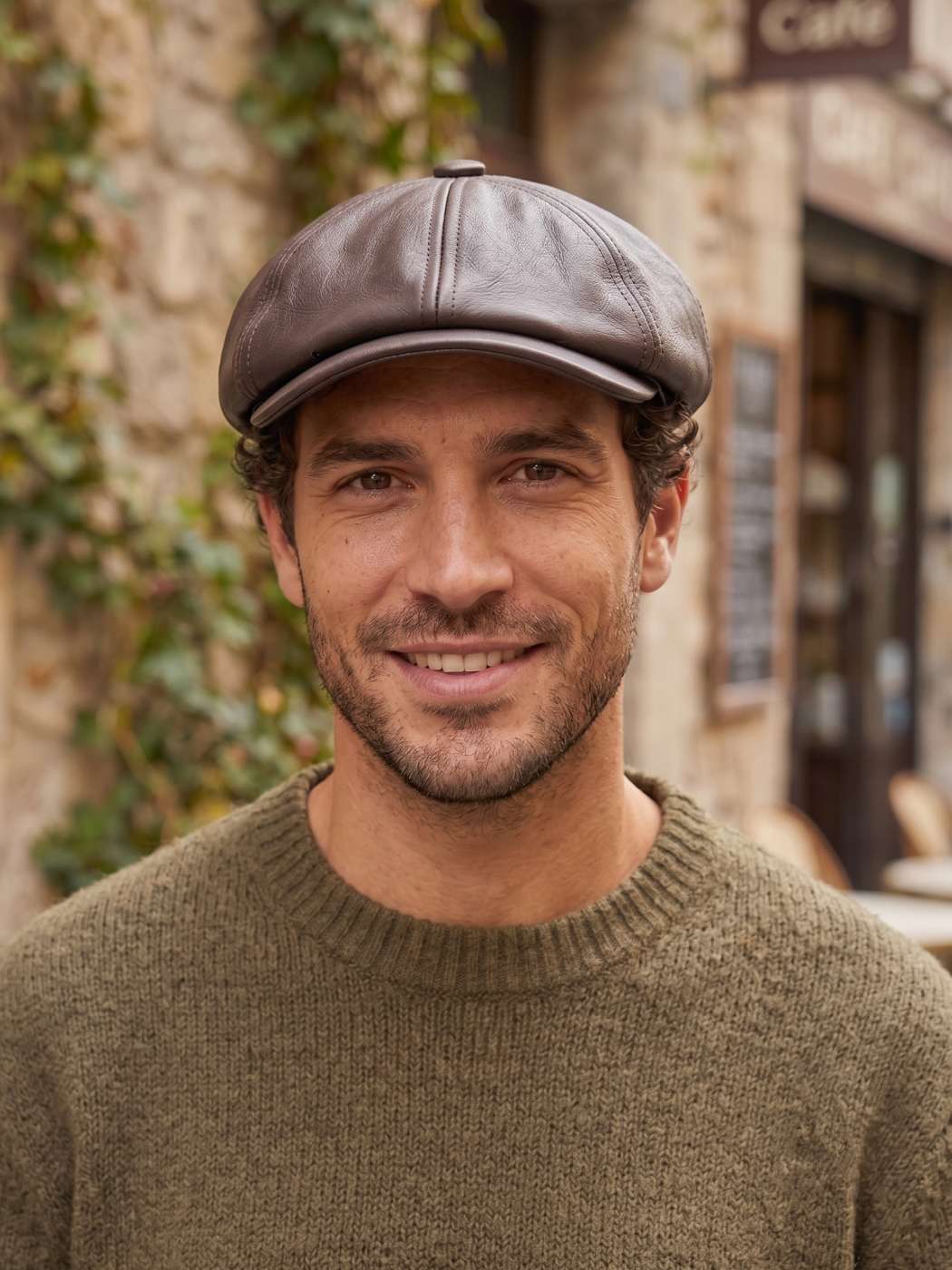 Genuine Leather French Flat Cap | Beret Baggy Style