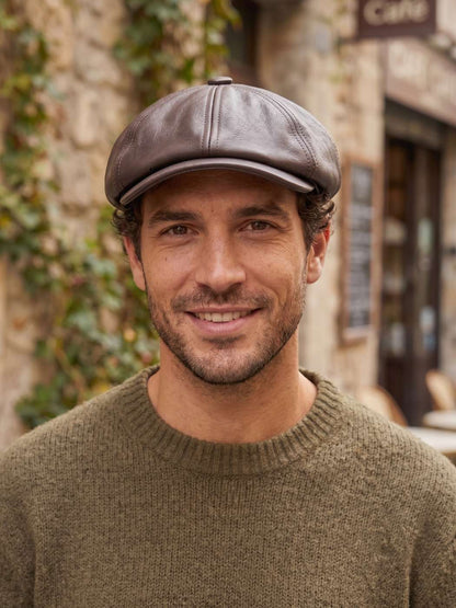 Genuine Leather French Flat Cap | Beret Baggy Style