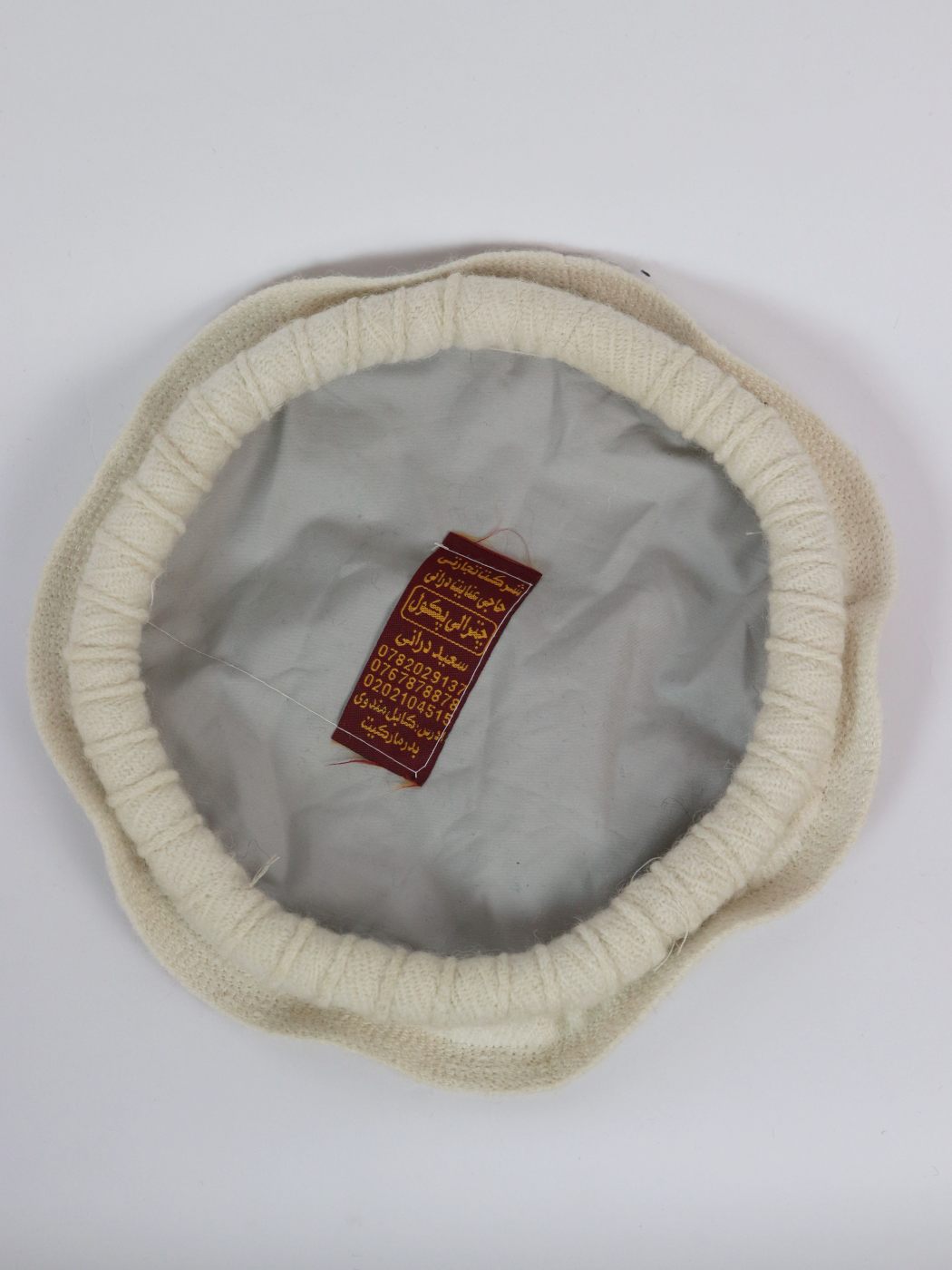 Original Off White Floral Afghani Pakol Cap | Handmade Pathani Hat