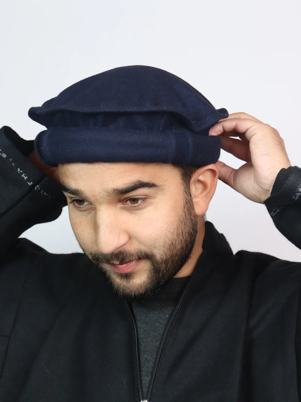 Navy blue Pashtun Pakol Topi | Handmade Afgani Cap