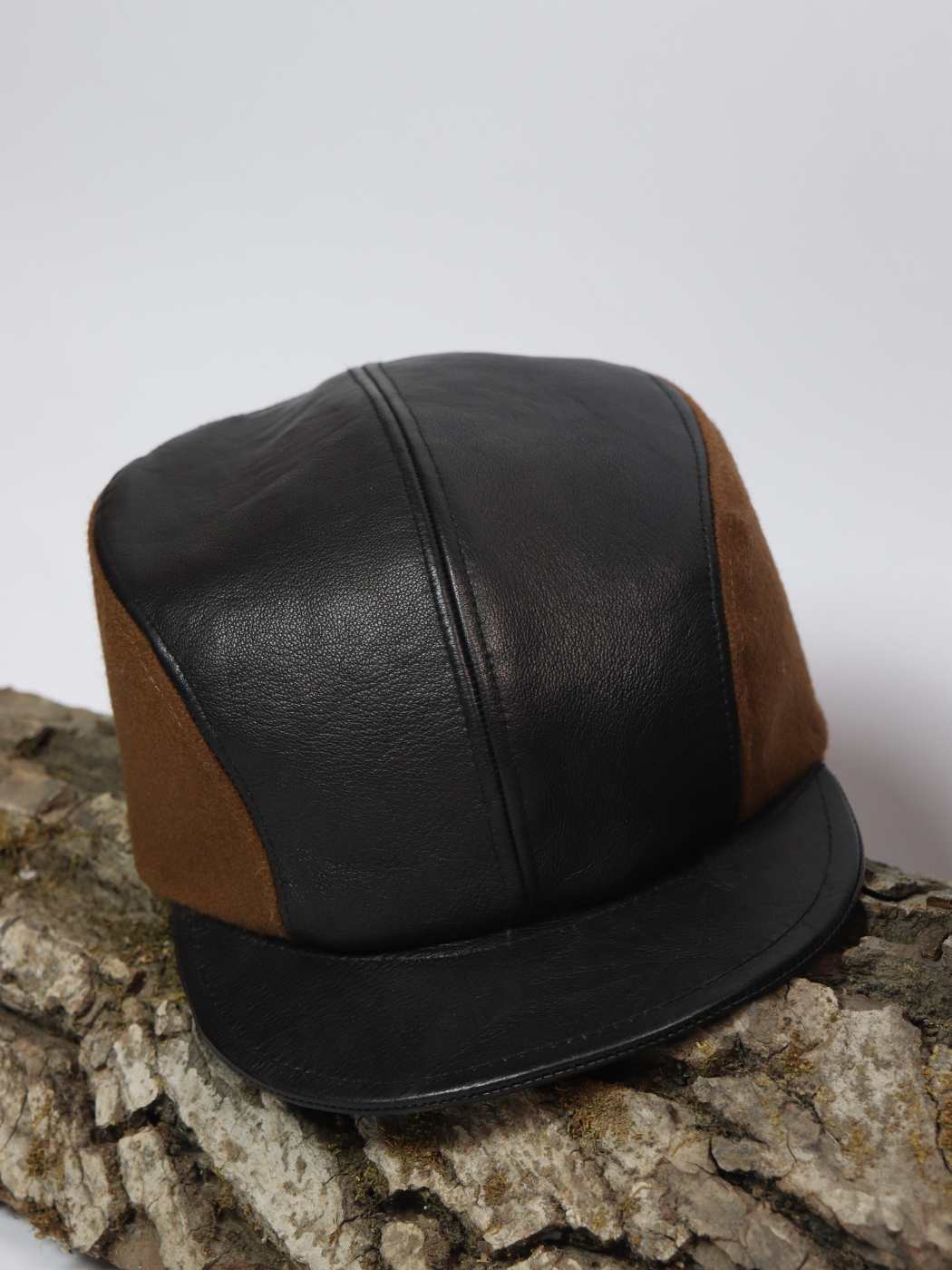 Leather and Tweed Black and Brown Pick | Baseball Cap