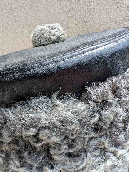 Pure Leather Karakul Cap | Round Hat Made With Fur