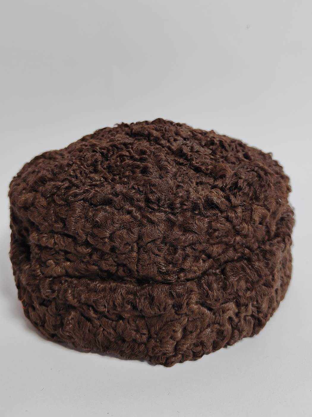 Dark Brown Karakul Cap |  Beanie Cap With Natural Fur