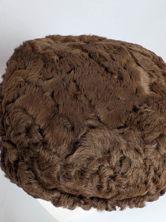 Dark Brown Karakul Cap | Natural Fur Beanie Cap