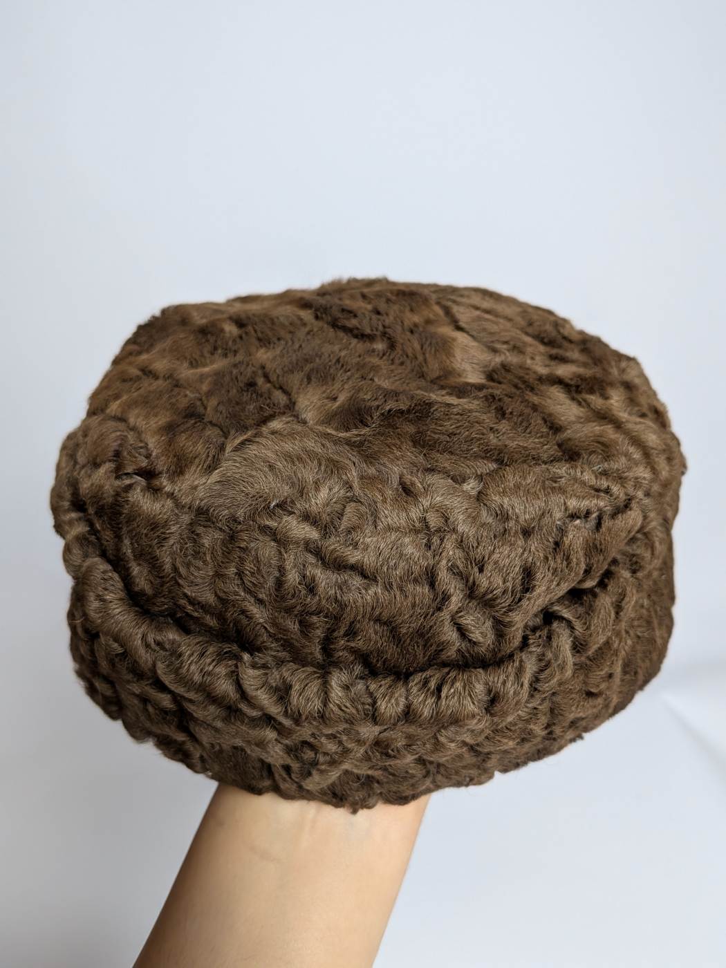Dark Brown Karakul Cap | Natural Fur Beanie Cap