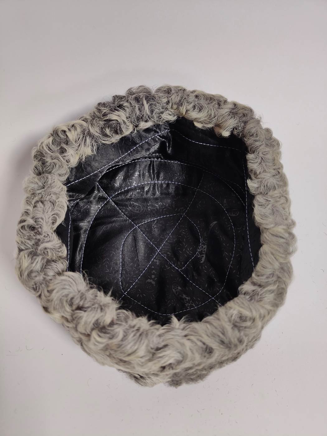 Grey Karakul Cap | Beanie Cap With Natural Fur