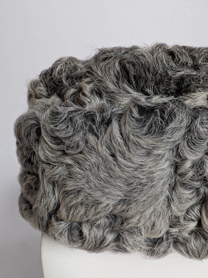 Grey Karakul Cap | Beanie Cap With Natural Fur