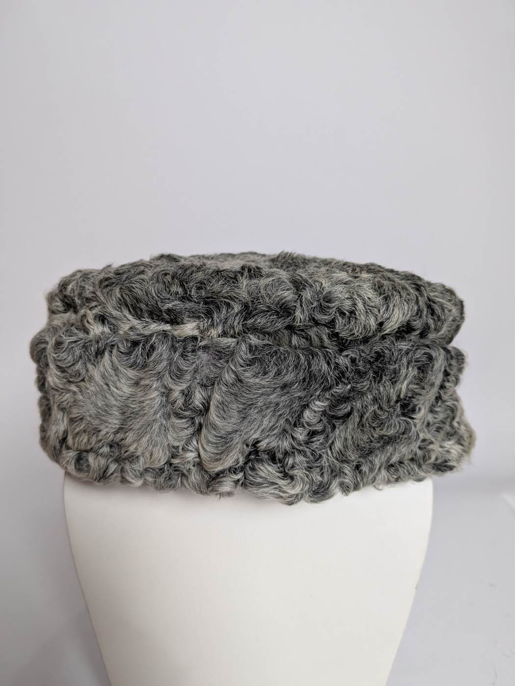 Grey Karakul Cap | Beanie Cap With Natural Fur