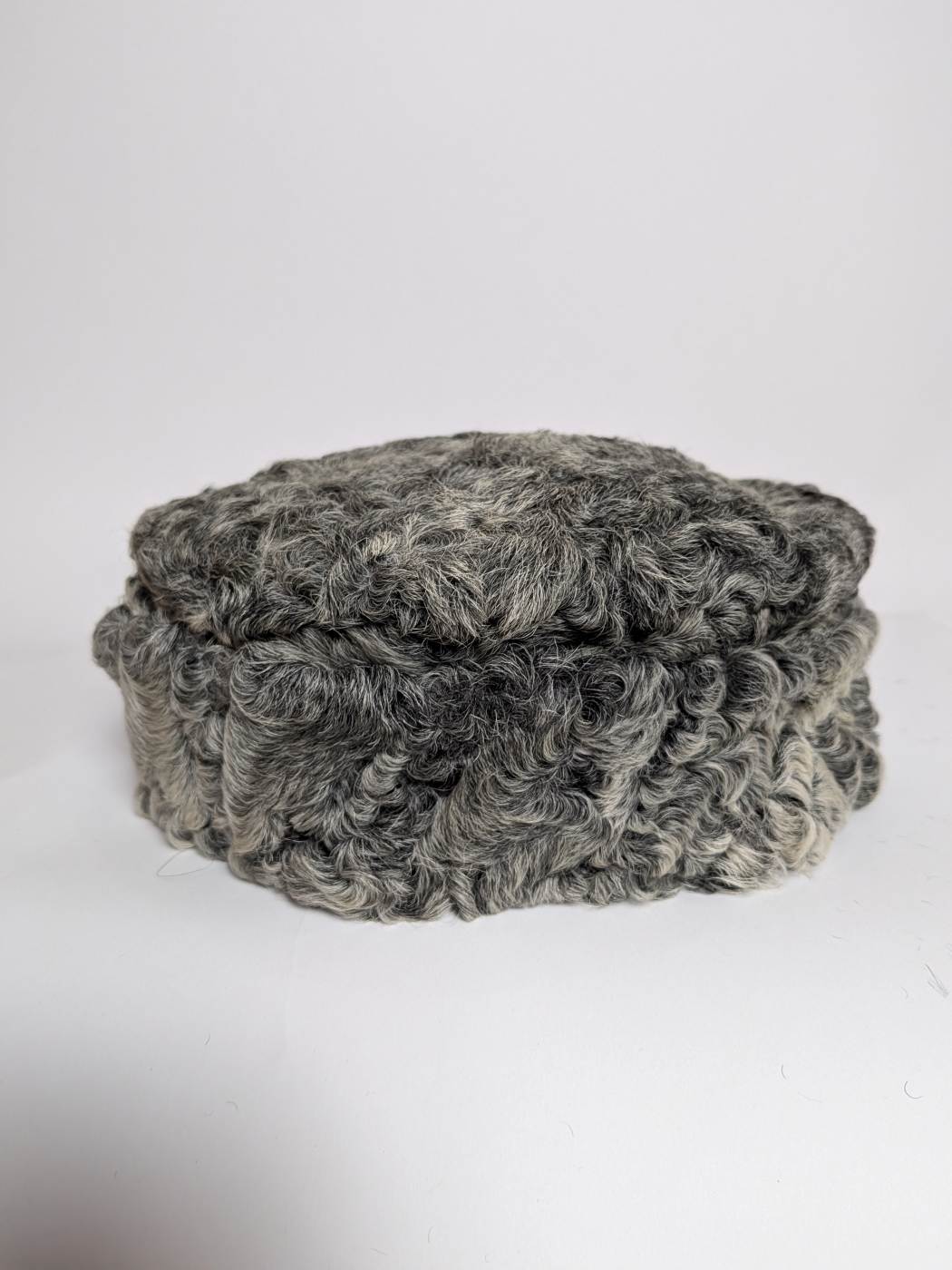 Grey Karakul Cap | Beanie Cap With Natural Fur