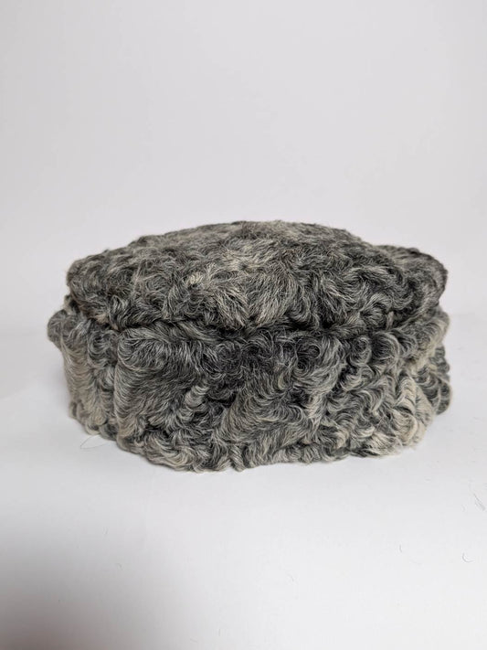 Grey Karakul Cap | Beanie Cap With Natural Fur