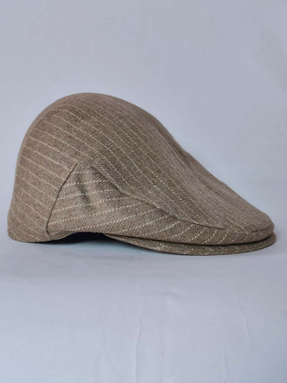 Beige With White Lines Golf| Ivy | Flat Office Cap