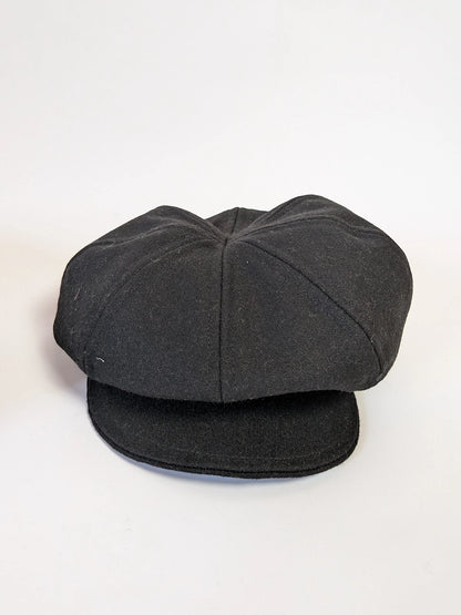 black eight panel cap