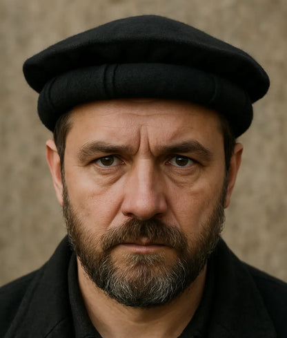 Black Pakol Cap – Traditional Wool Chitrali Hat for Men