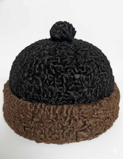black and brown ambassador karakul cap