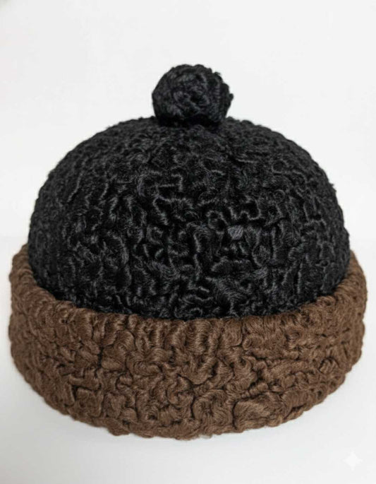 Round Karakul Ambassadors Cap | Dual Tone Wool Hat