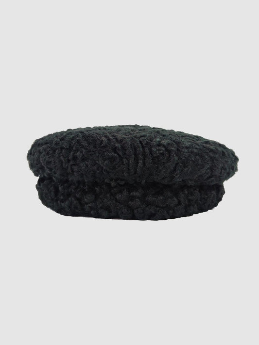 Premium and Elite Black Round Karakul Cap | Handmade Fur Wool Cap