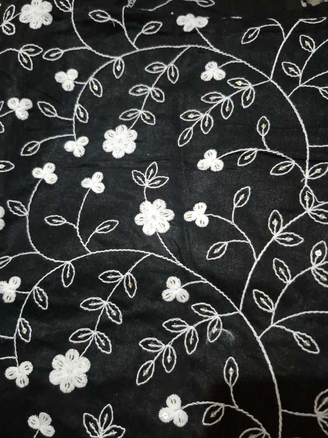 Premium Black Cotton Cap for Summer in Floral Embroidery