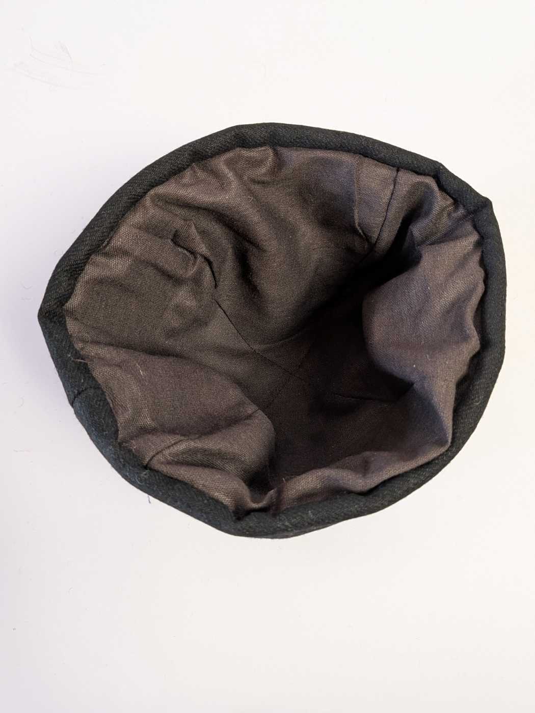 Black Beanie Cap | Tweed Wool | Handmade Skull Hat