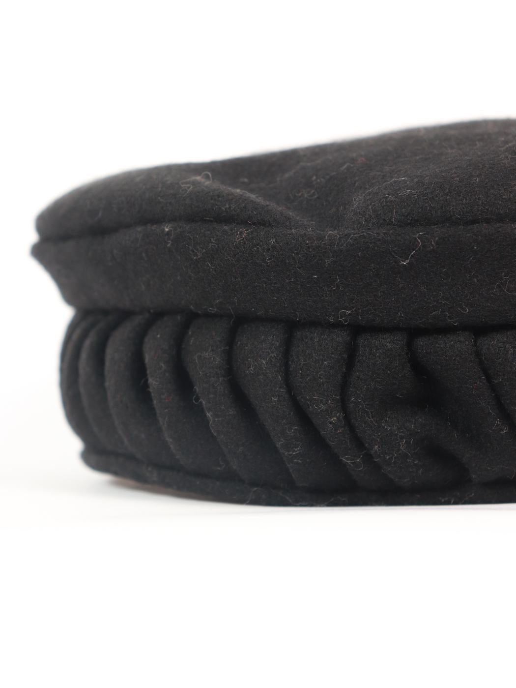 Black Twisted Pakol Cap – Handmade Kabuli Zigzag Topi