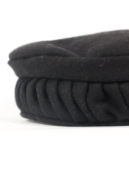 Black Twisted Pakol Cap – Handmade Kabuli Zigzag Topi