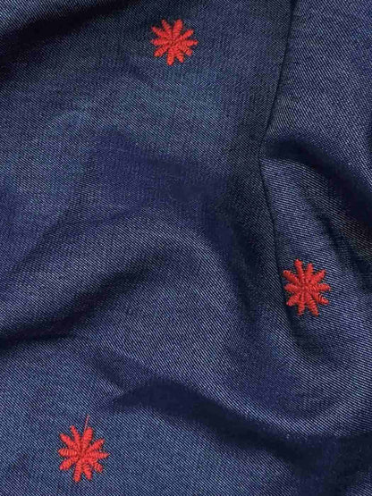 denim cotton fabric for cap in blue